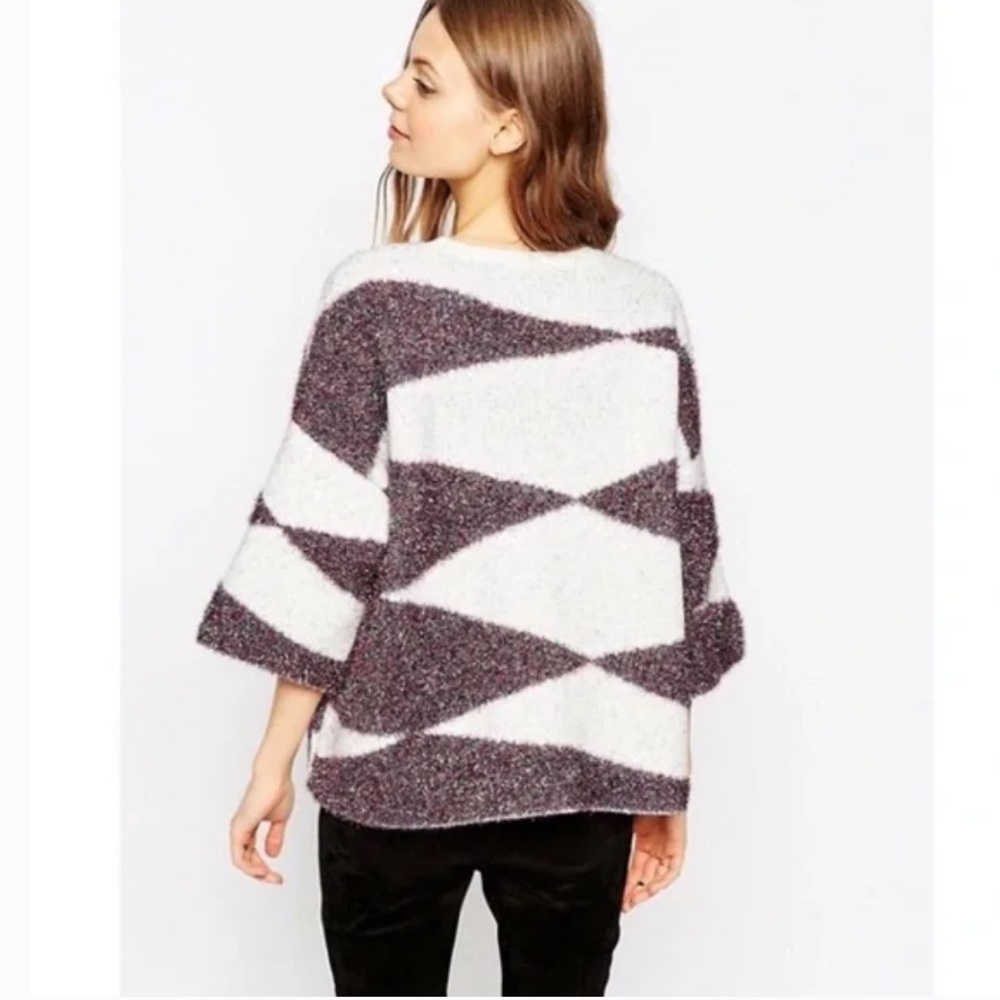 Anthropologie MOTH Sparkling Glitter Geo Sweater Size Small
